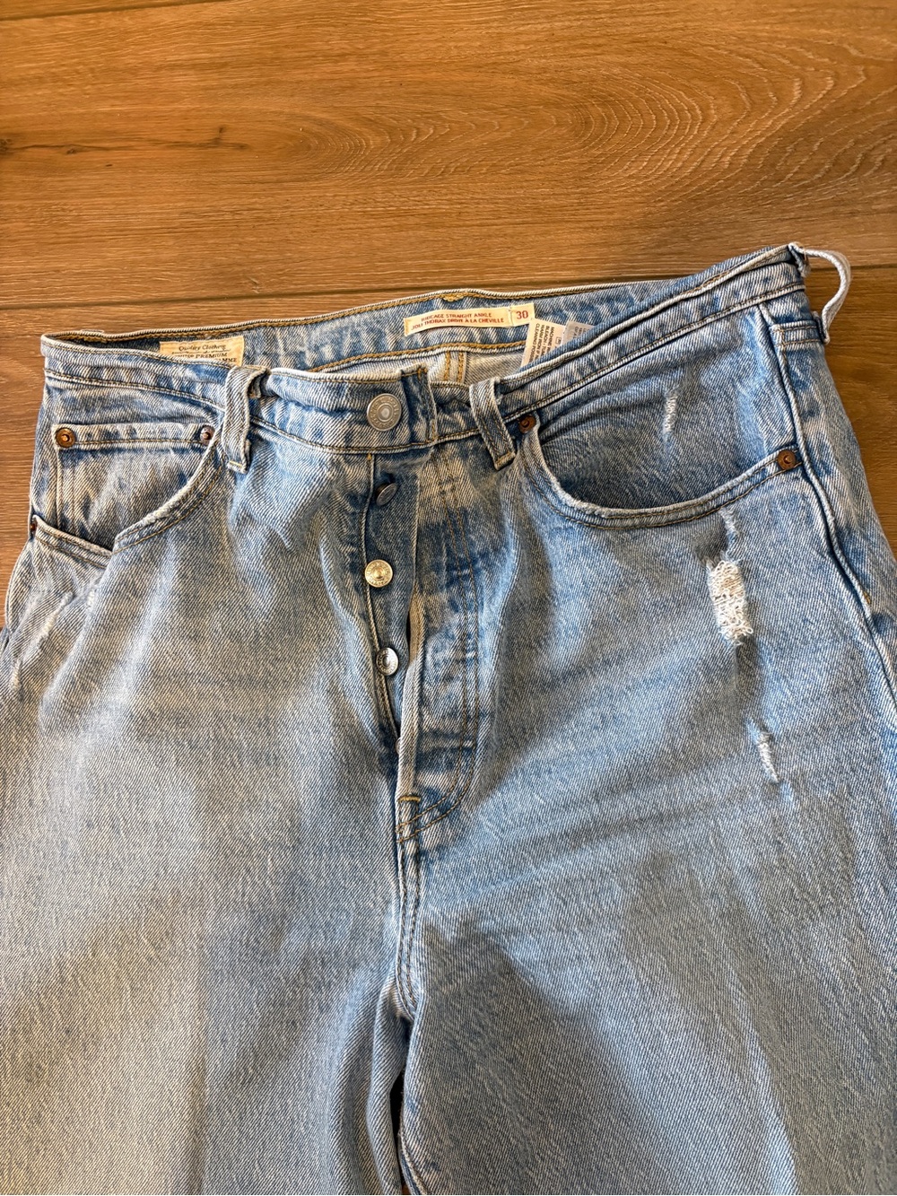 Light Blue Button-Fly Jeans